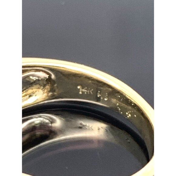 Black Pearl 9.5mm Diamond Cocktail Ring 14k Yellow Gold Estate Women's Size 4.75 - Picture 8 of 10